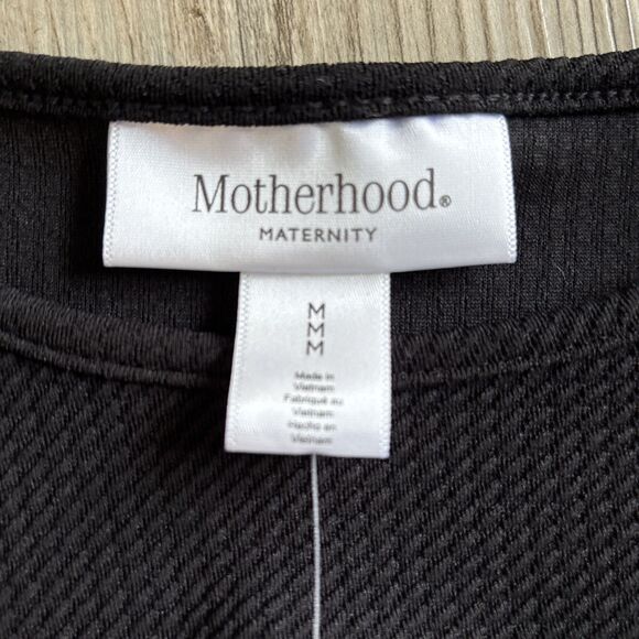 NWT Motherhood Maternity Black Textured Short Sleeved Dress Size Medium - Picture 3 of 8